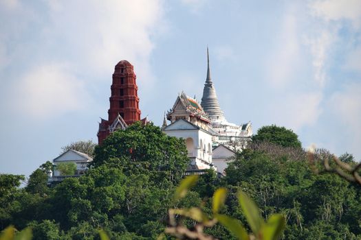 View of Maha Samanaram temple at Khao Wang hill,Thailand