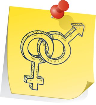 Heterosexual relationship gender symbol vector
