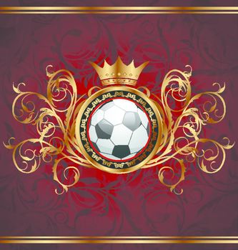 Football background with a gold crown