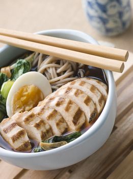 Chargrilled Chicken Soba Noodle and Miso Soup