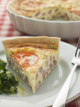 Quiche Lorraine with Watercress salad and Vinaigrette