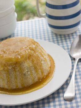 Steamed Syrup Sponge with a jug of Custard