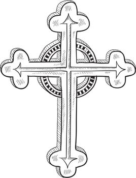 Ornate crucifix sketch