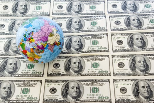 dollars and globe