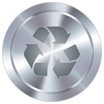 Recycle symbol industrial button
