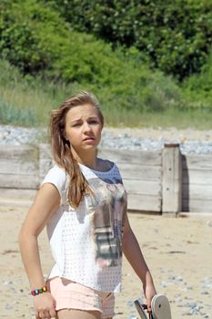 teenage girl on beach