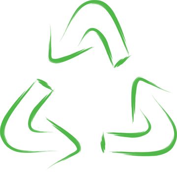 sketch of green eco recycle symbol