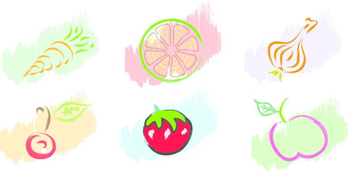 fruits and vegetables collection illustration
