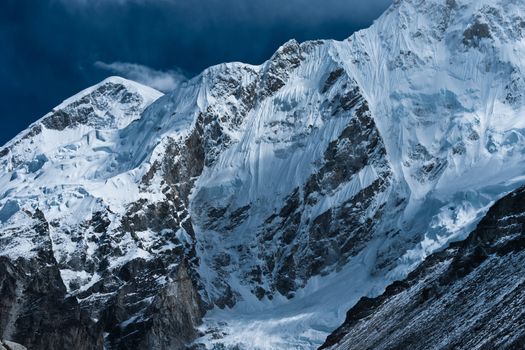 Peaks near Gorak shep and Everest base camp in Himalayas