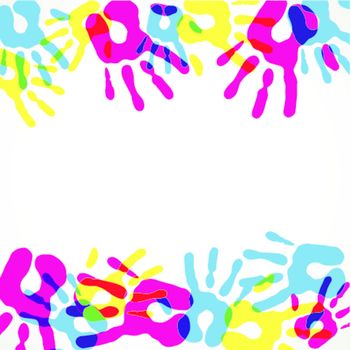 Multicolor diversity hands background