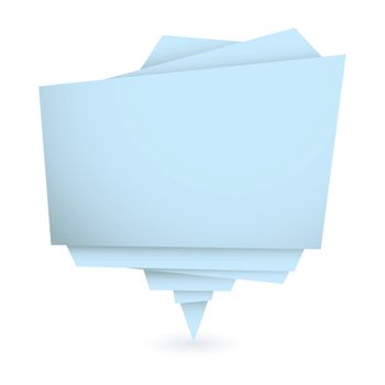 Origami element in blue with copy space for your text
