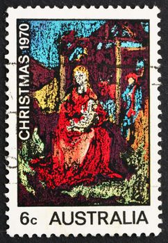 Postage stamp Australia 1970 Madona and Child by William Beasley