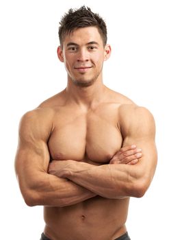 Portrait of a handsome young muscular man