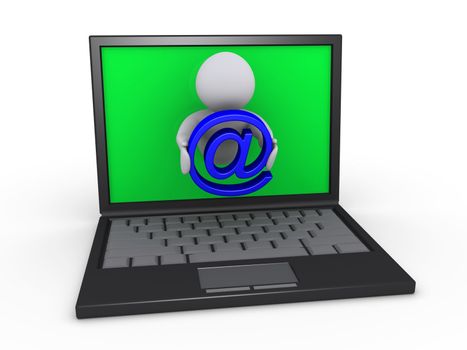 Sending e-mail through laptop