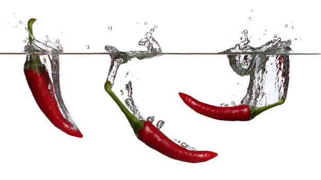 concept of red pepper in water