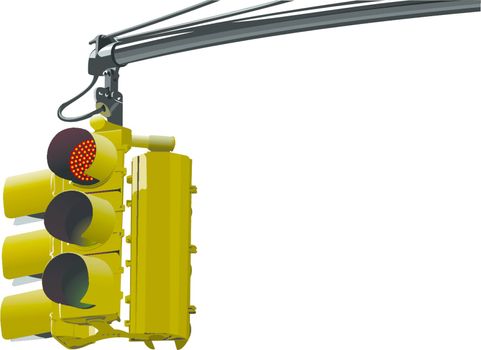 Yellow traffic lights. Red signal. Yellow signal. Green signal