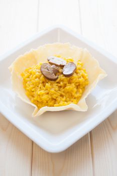 Saffron and mushroom risotto