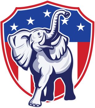 Republican Elephant Mascot USA Flag