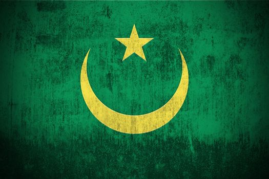 Grunge Flag Of Mauritania