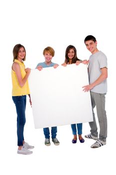 teenagers with white panel