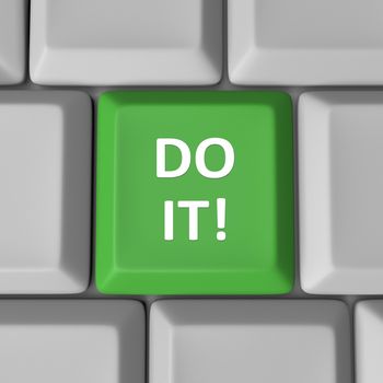 Do It Green Computer Keyboard Key Encouragement Words
