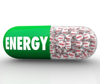 Energy Capsule Pill Energize Vitamin Strength Vitality