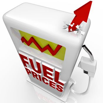 Gas Prices - Arrow Rising at Gasoline Pump