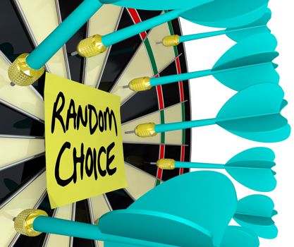 Random Choice Darts on Dartboard Choose Blindly