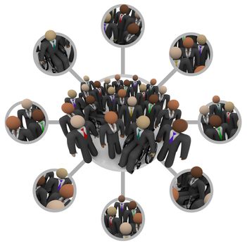 Diverse Workforce of Connected Professional People in Suits