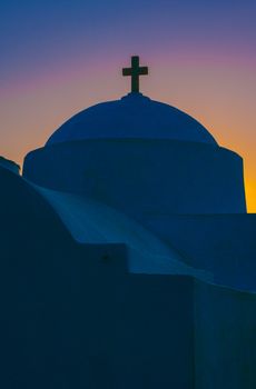 Greek orthodox chapel at dawn