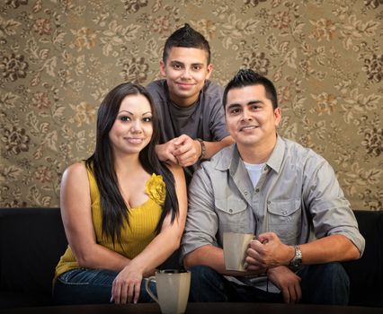 Loving Hispanic Family