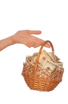 basket with money