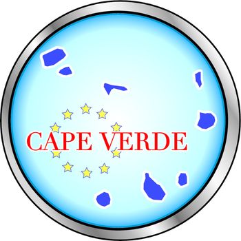 Vector Illustration for Cape Verde, Round Button.