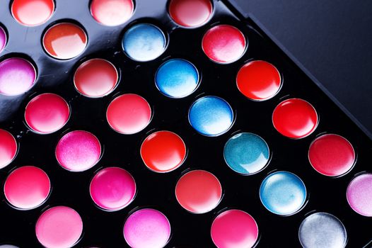 Make-up set. Professional multicolor eye shadow palette