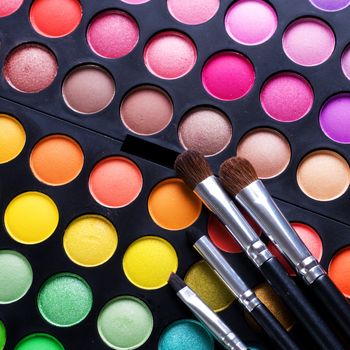 Makeup set. Professional multicolor eyeshadow palette