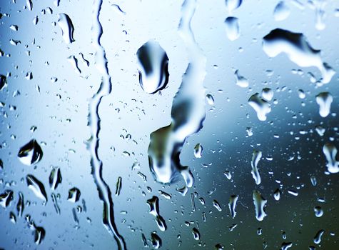 Wet Window With A Rain Drops