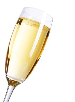 Champagne Over White Background