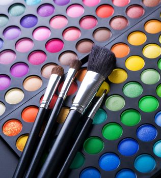 Makeup Brushes And Make-up Eye Shadows 