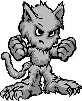 Werewolf Halloween Monster Cartoon Vector Illustration