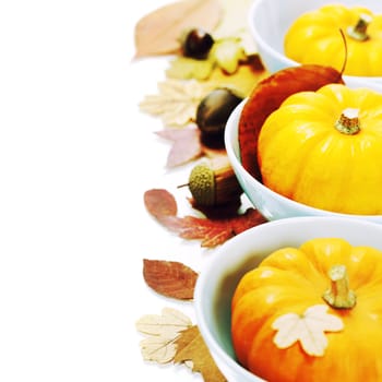bowls with pumpkins