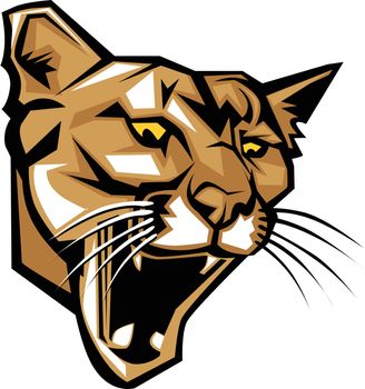 Cougar Panther Mascot Head Vector Graphic