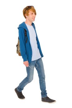 teenage boy with backpack