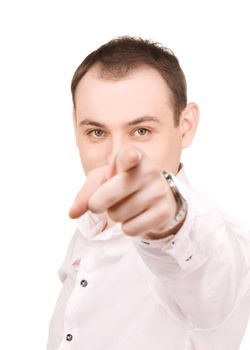 businessman pointing his finger