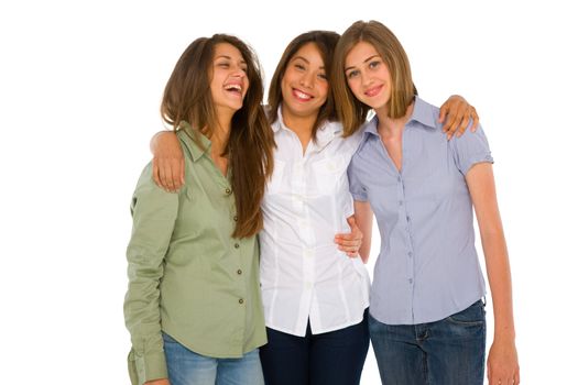 three teenage girls