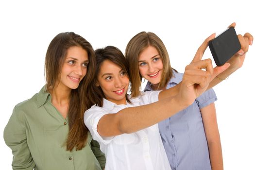 teenager girls with smartphone