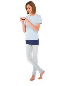 teenage girl with smartphone