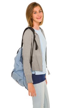 teenage girl with backpack