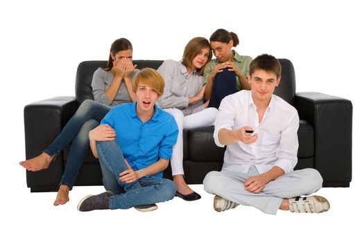 teenagers watching tv