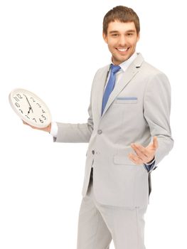 handsome man with clock