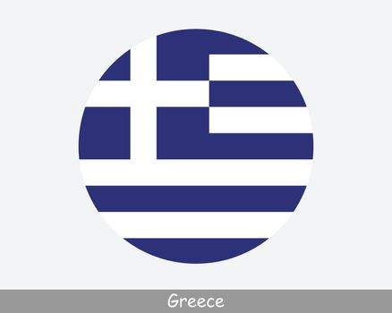 Greece Round Flag